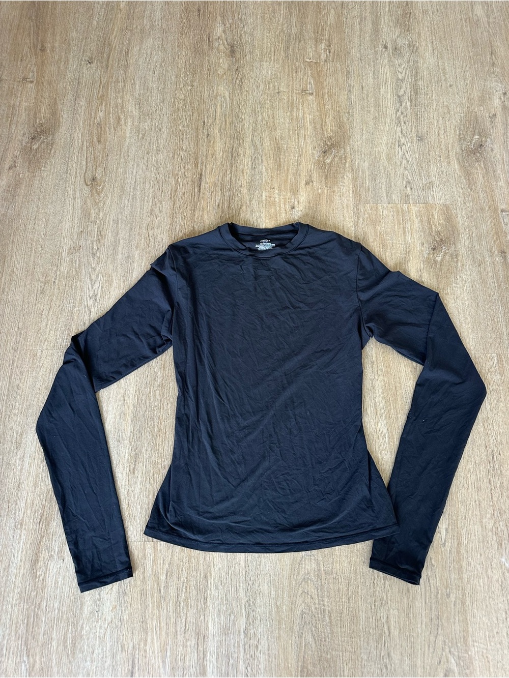 SKIMS Black Long-Sleeve Crew Tee